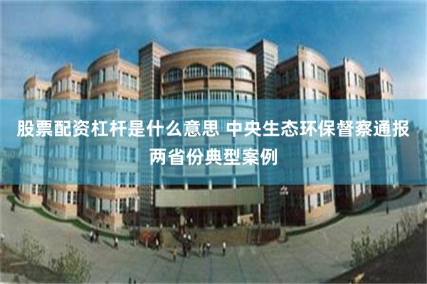 股票配资杠杆是什么意思 中央生态环保督察通报两省份典型案例