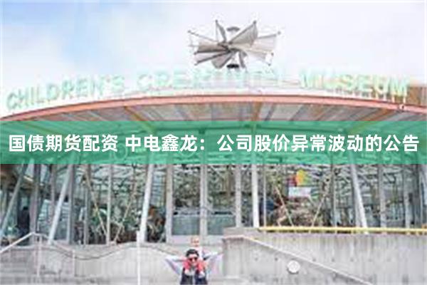 国债期货配资 中电鑫龙：公司股价异常波动的公告